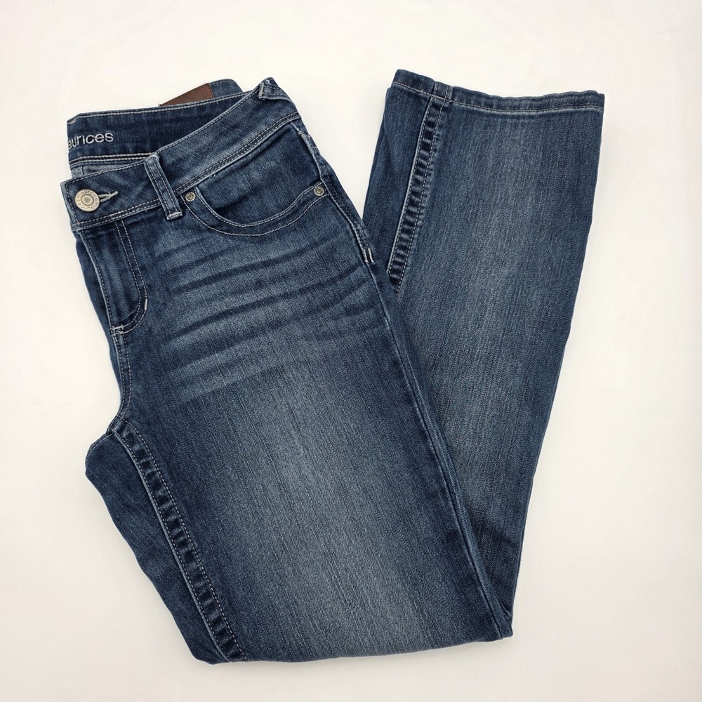 Maurices Bootcut Jeans Womens 6 Short Low Rise Medium Blue Denim